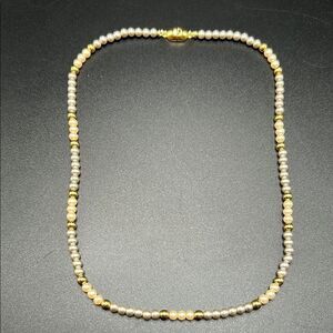 BOGO Free Jewelry...VTG Monet Dainty Faux Pearl and Gold Bead Choker Necklace